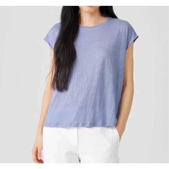 Eileen Fisher Women's $128 Organic Linen Jersey Shirred-Back Top sangria xxs - Picture 10 of 11